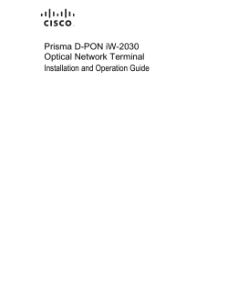 Prisma D-PON iW-2030 ONT Installation and Operation Guide