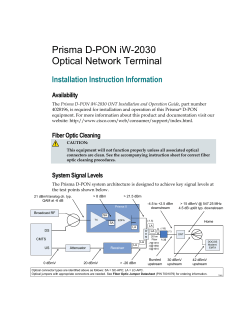 Prisma D-PON iW-2030 ONT Information Sheet