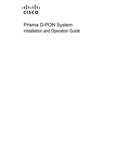 Prisma D-PON System Installation and Operation Guide