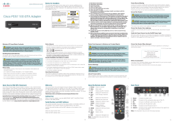 Cisco PDS1100 iDTA Adapter Quick Reference Guide