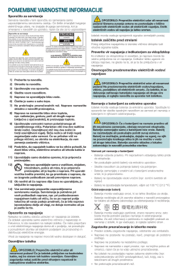 Cisco PDS3121 Set-Top Safety Sheet (Slovenian)