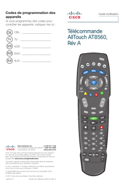 AT8560 AllTouch Remote Control Rev A User Guide (French)