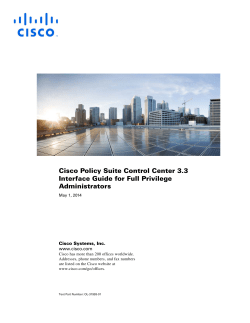 CPS Control Center 3.3 Interface Guide for Full Privilege Administrators