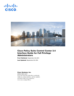 CPS Control Center 3.4 Interface Guide for Full Privilege Administrators