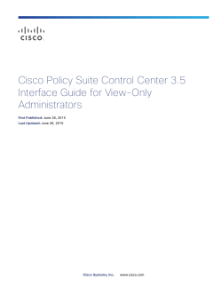 CPS Control Center 3.5 Interface Guide for View Only Administrators