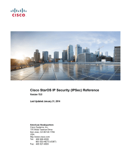 Cisco StarOS IP Security (IPSec) Reference