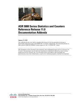 Cisco ASR 5000 Series Statistics and Counters Reference Release 11.0 Documentation Addenda
