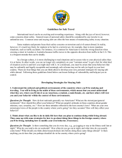 Guidelines for Safe Travel