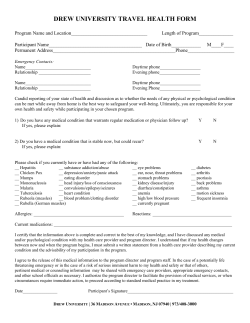 International Travel Health Form