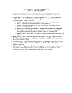 2015-16 GSA Conference Reimbursement Regulations Application