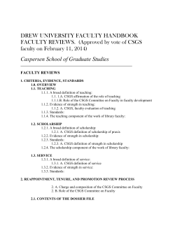CSGS Faculty Handbook (PDF)