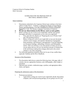 Dissertation Guidelines