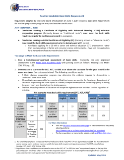 New Jersey Department of Education Exemption sheet
