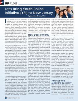 Let s Bring Youth Police Initiative (YPI) to New Jersey