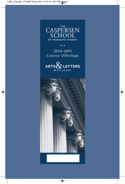 PDF of Arts and Letters 2014-2015 Course Catalog