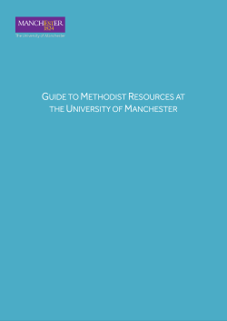 A Guide to Methodist Resources at the University of Manchester