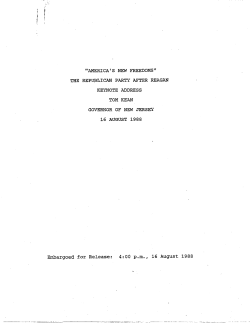 Speech given by Governor Thomas Kean at the 1988 Republican National Convention