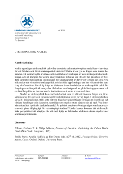 Kursbeskrivning med schema vt 2015