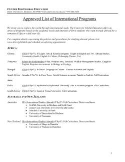 Approved List of Programs