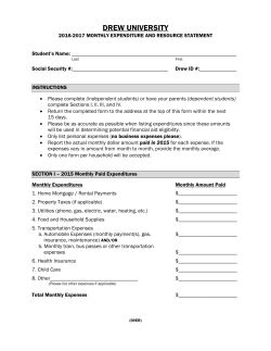 Monthly Expenditures Form