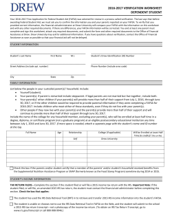 Dependent Verification Worksheet