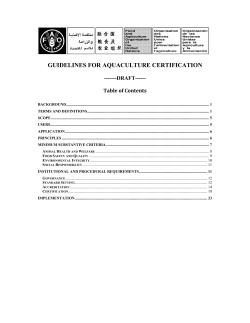 FAO Aquaculture Certification Draft
