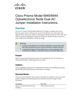 Model 6940/6944 Node Dual AC Jumper Installation Instructions