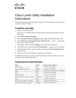 Cisco Lumin Utility Installation Instructions