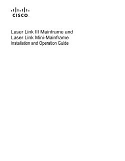 Laser Link III Mainframe and Laser Link Mini-Mainframe (LLMM) Installation and Operation Guide