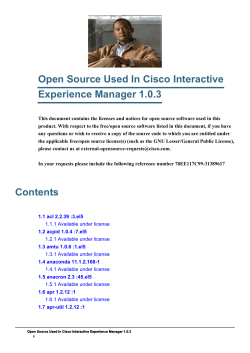 Cisco Interactive Experience Manager 1-0-3 Open Source Documentation