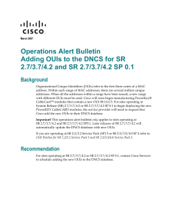 Operations Alert Bulletin: Adding OUIs to the DNCS for SR 2.7/3.7/4.2 and SR 2.7/3.7/4.2 SP 0.1