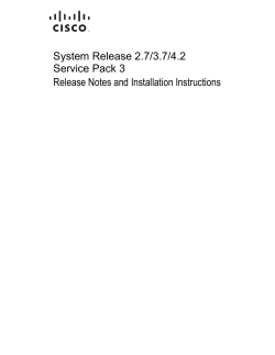 System Release 2.7/3.7/4.2 Service Pack 3 Release Notes and Installation Instructions