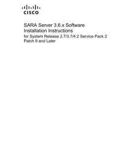 SARA Server 3.6.x Software Installation Instructions for System Release 2.7/3.7/4.2 Service Pack 2 Patch 9 and Later