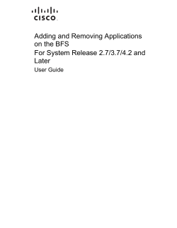 Adding and Removing Applications on the BFS For System Release 2.7/3.7/4.2 and Later User Guide