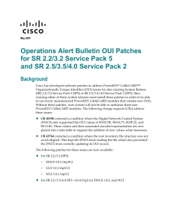 Operations Alert Bulletin: OUI Patches for SR 2.2/3.2 Service Pack 5 and SR 2.5/3.5/4.0 Service Pack 2
