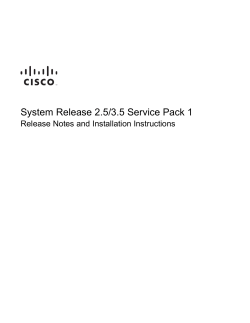 System Release 2.5/3.5 Service Pack 1 Release Notes and Installation Instructions