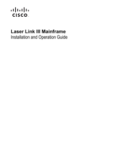 Laser Link III Mainframe Installation and Operation Guide