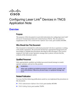 Configuring Laser Link Devices in TNCS Application Note