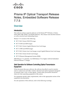 Prisma IP Optical Transport Release Notes, Embedded Software Release 7.7.5