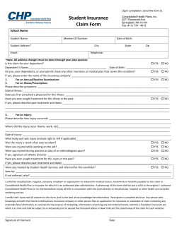 Student Health Ins Claim Form