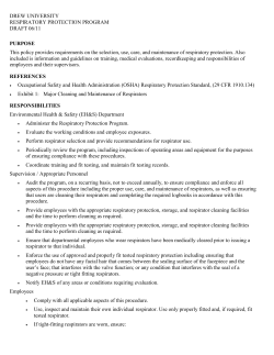 Drew Respiratory Protection Written Program Draft 0611