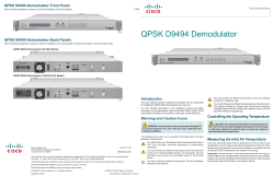 QPSK D9494 Demodulator Quick Reference Guide