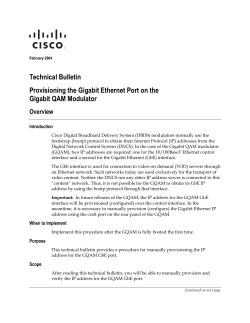 Provisioning the Gigabit Ethernet Port IP Address on the Gigabit QAM Modulator