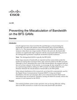 Preventing the Miscalculation of Bandwidth on the BFS QAMs