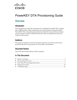 PowerKEY DTA Provisioning Guide