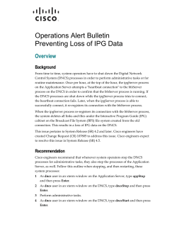 Operations Alert Bulletin: Preventing Loss of IPG Data