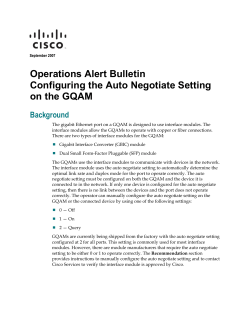 Operations Alert Bulletin: Configuring the Auto Negotiate Setting on the GQAM
