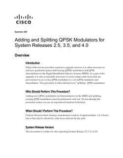 Adding and Splitting QPSK Modulators for System Releases 2.5, 3.5, and 4.0