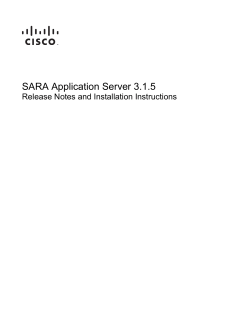 SARA Application Server 3.1.5 Release Notes and Installation Instructions