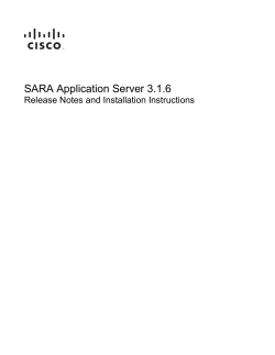 SARA Application Server 3.1.6 Release Notes and Installation Instructions